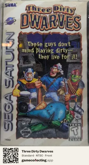 Three Dirty Dwarves Sega Saturn, NTSC box front