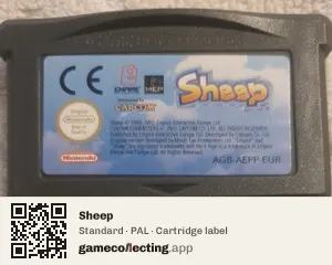 Sheep Game Boy Advance, PAL cartridge label