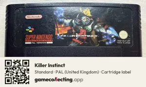 Killer Instinct Super Nintendo Entertainment System, PAL cartridge label
