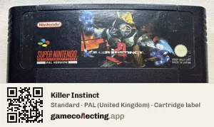 Killer Instinct Super Nintendo Entertainment System, PAL cartridge label