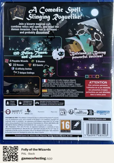 Folly of the Wizards PlayStation 5, PAL box back