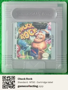 Chuck Rock Game Boy, NTSC cartridge label