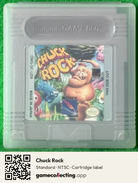 Chuck Rock Game Boy, NTSC cartridge label