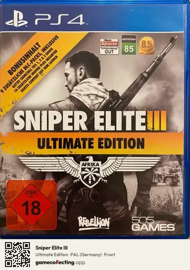 Sniper Elite III PlayStation 4, Germany box front