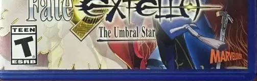 Fate/Extella: The Umbral Star, the ESRB box on its front