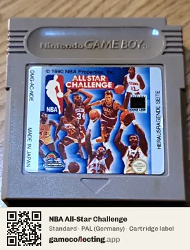 NBA All-Star Challenge Game Boy, PAL cartridge label