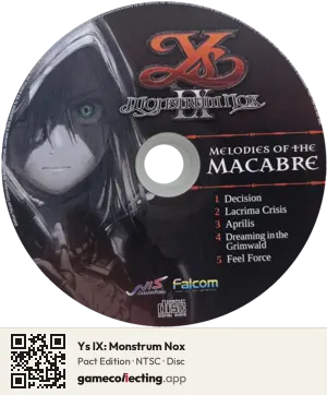 Ys IX: Monstrum Nox PlayStation 4, NTSC disc