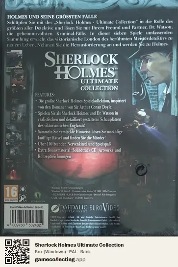 Sherlock Holmes Ultimate Collection Computer, PAL box back