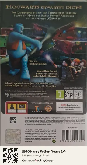 LEGO Harry Potter: Years 1-4 PlayStation Portable, Germany box back