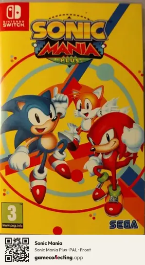 Sonic Mania Nintendo Switch, PAL box front