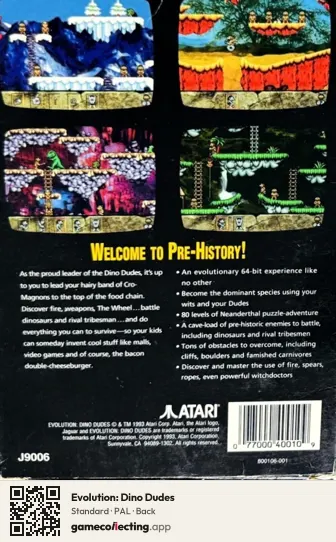 Evolution: Dino Dudes Atari Jaguar, PAL box back