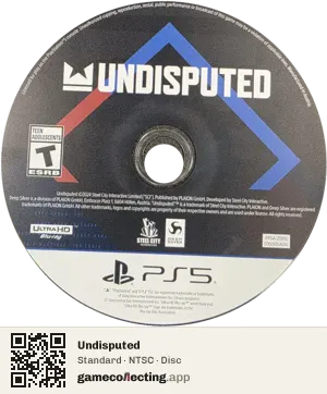 Undisputed PlayStation 5, NTSC disc