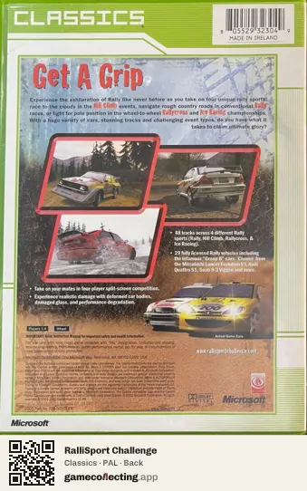 RalliSport Challenge Xbox, PAL box back