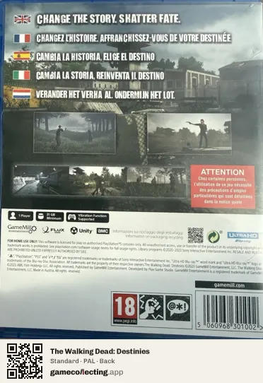 The Walking Dead: Destinies PlayStation 5, PAL box back