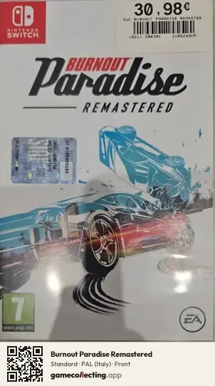 Burnout Paradise Remastered Nintendo Switch, Italy box front