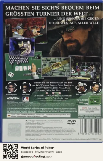 World Series of Poker PlayStation 2, Germany box back
