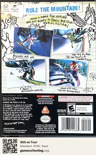 SSX on Tour Nintendo GameCube, NTSC box back
