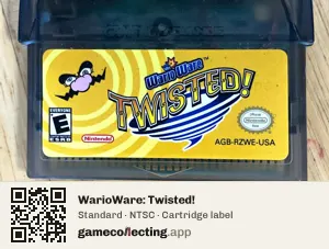 WarioWare: Twisted! Game Boy Advance, NTSC cartridge label