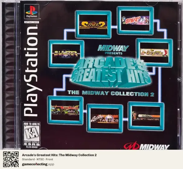Arcade's Greatest Hits: The Midway Collection 2 PlayStation, NTSC box front