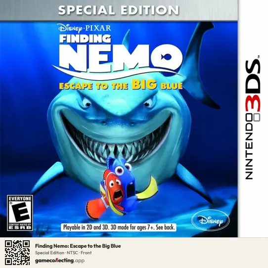 Finding Nemo: Escape to the Big Blue Nintendo 3DS, NTSC box front