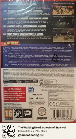 The Walking Dead: Streets of Survival Nintendo Switch 2, PAL box back