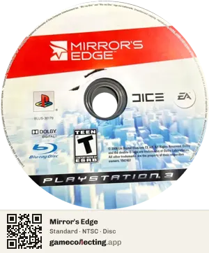 Mirror's Edge PlayStation 3, NTSC disc