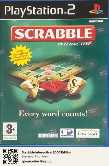 Scrabble Interactive: 2003 Edition PlayStation 2, PAL box front