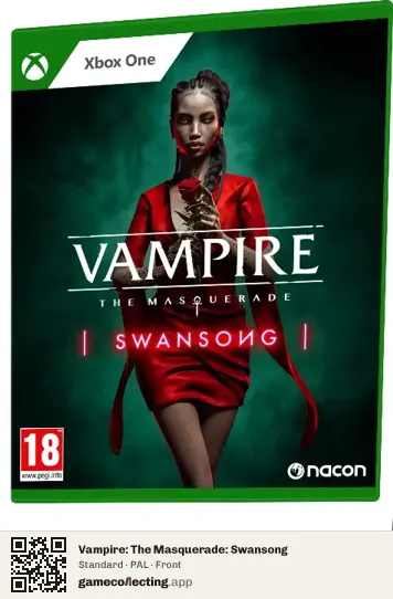 Vampire: The Masquerade: Swansong Xbox One, PAL box front