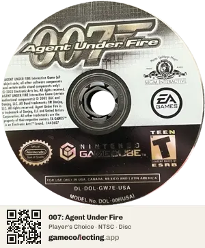 007: Agent Under Fire Nintendo GameCube, NTSC disc