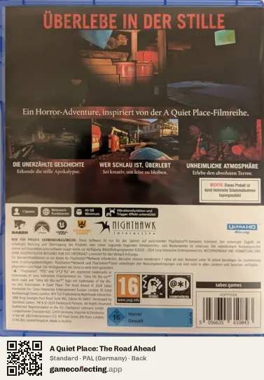 A Quiet Place: The Road Ahead PlayStation 5, Germany box back