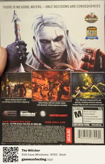 The Witcher Computer, NTSC box back