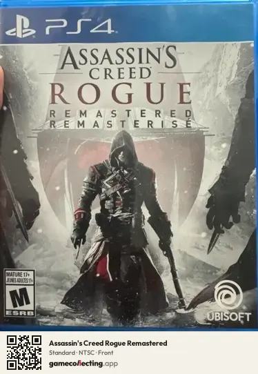 Assassin's Creed Rogue Remastered PlayStation 4, NTSC box front