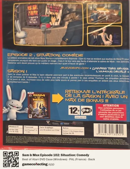 Sam & Max Episode 102: Situation: Comedy Computer, France box back