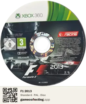 F1 2013 Xbox 360, PAL disc