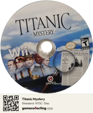 Titanic Mystery Nintendo Wii, NTSC disc