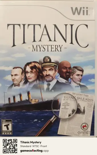Titanic Mystery Nintendo Wii, NTSC box front