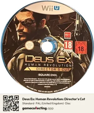 Deus Ex: Human Revolution: Director's Cut Nintendo Wii U, PAL disc