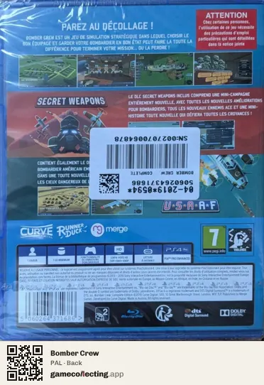 Bomber Crew PlayStation 4, PAL box back