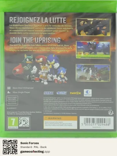 Sonic Forces Xbox One, PAL box back