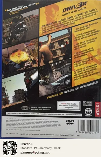 Driver 3 PlayStation 2, Germany box back
