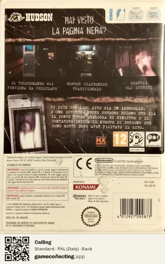 Calling Nintendo Wii, Italy box back