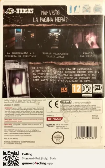 Calling Nintendo Wii, Italy box back