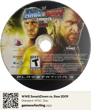 WWE SmackDown vs. Raw 2009 PlayStation 3, NTSC disc