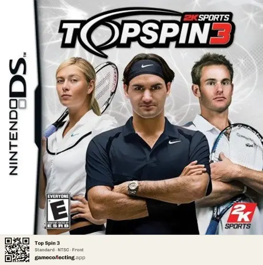 Top Spin 3 Nintendo DS, NTSC box front