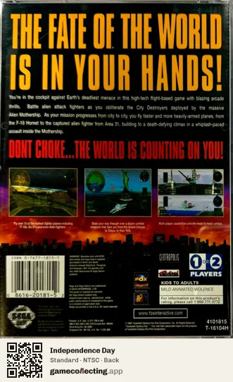 Independence Day Sega Saturn, NTSC box back