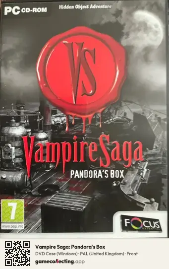 Vampire Saga: Pandora's Box Computer, United Kingdom box front