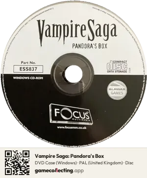 Vampire Saga: Pandora's Box Computer, PAL disc