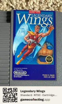 Legendary Wings Nintendo Entertainment System, NTSC cartridge label