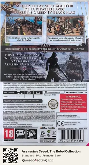 Assassin's Creed: The Rebel Collection Nintendo Switch, France box back