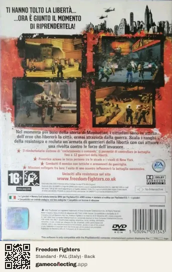 Freedom Fighters PlayStation 2, Italy box back